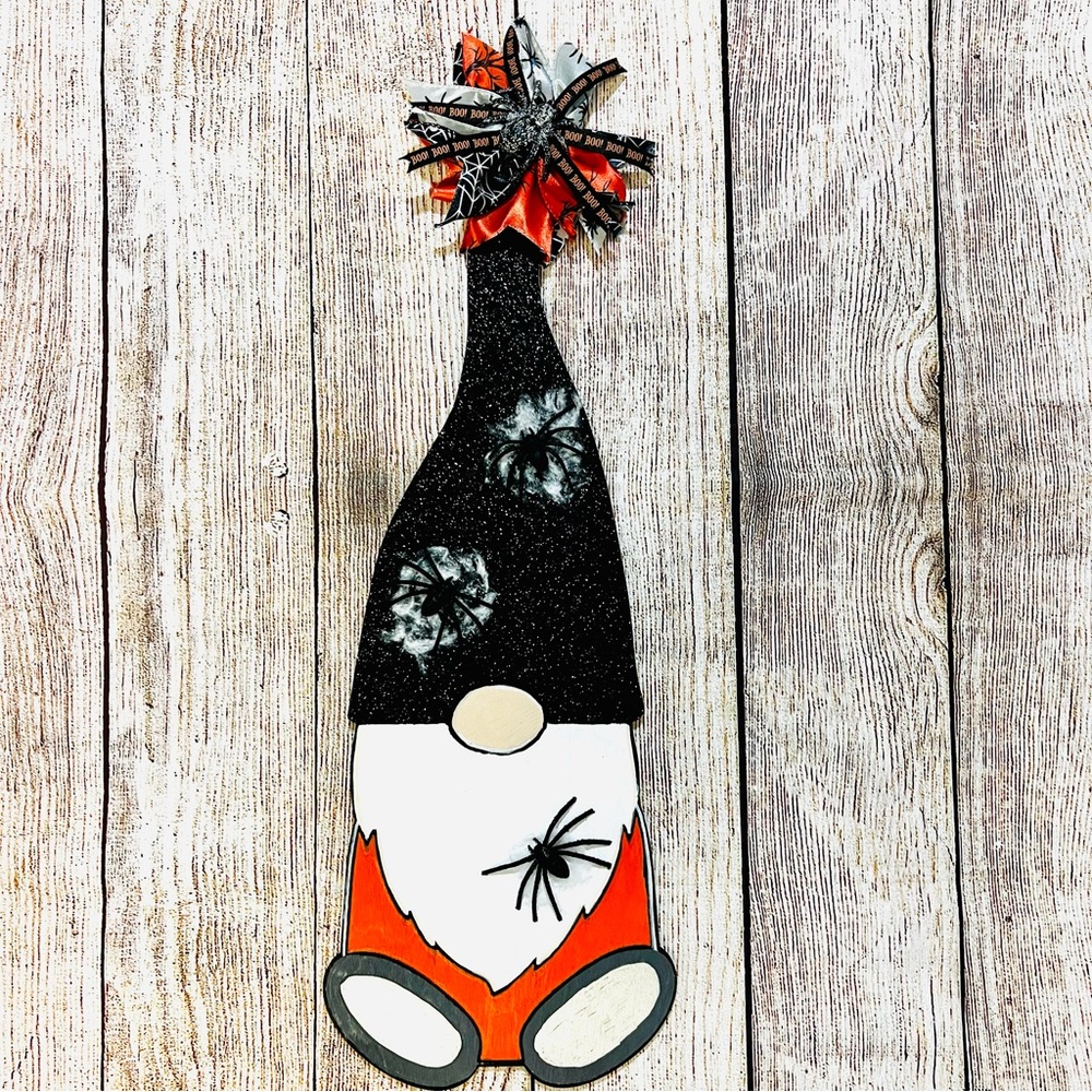 Handmade wooden Halloween gnome decor